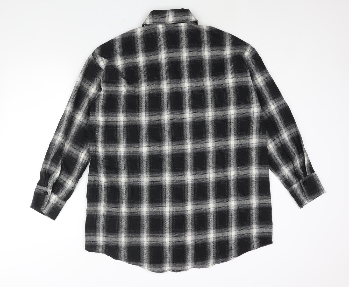 Womens UK Size 8 PRETTYLITTLETHING Black Basic Button-Up