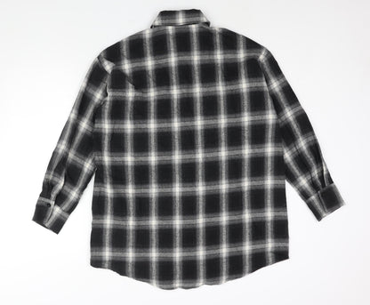 Womens UK Size 8 PRETTYLITTLETHING Black Basic Button-Up