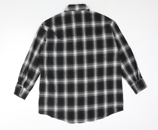 Womens UK Size 8 PRETTYLITTLETHING Black Basic Button-Up