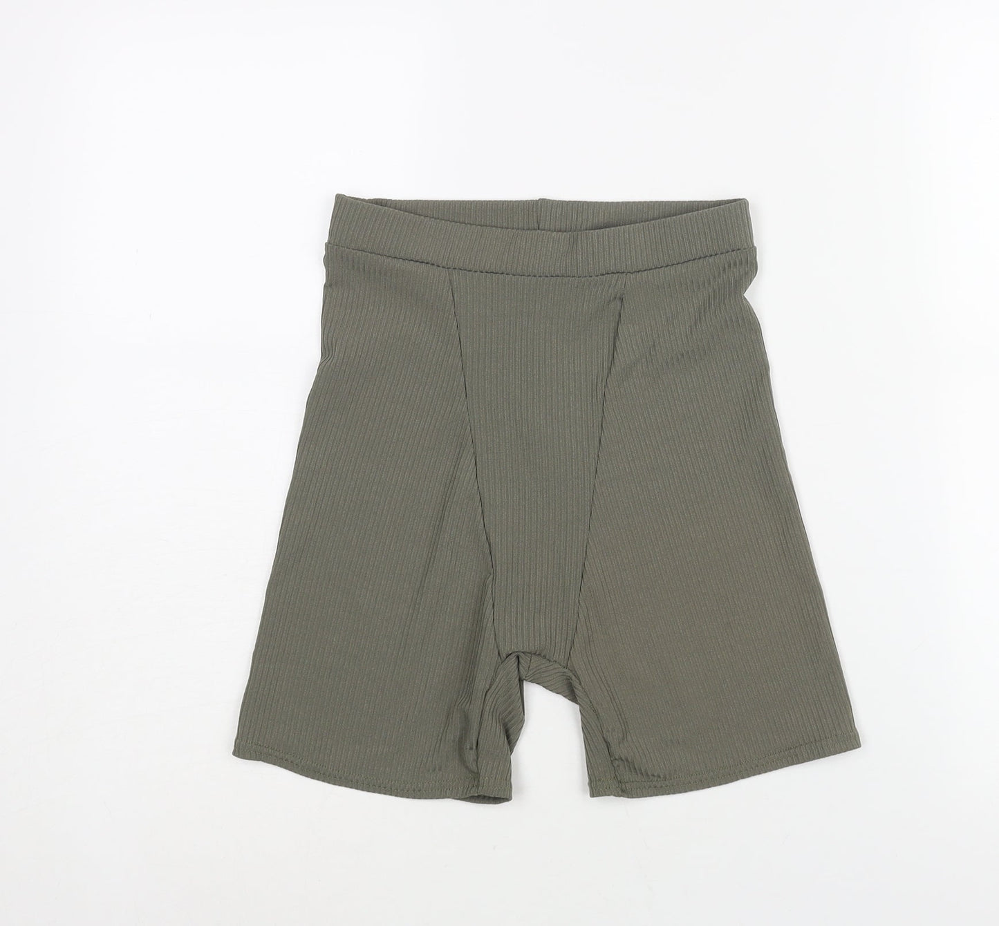 PRETTYLITTLETHING Womens Green Polyester Biker Shorts Size 10 L5 in Regular Pull On - Boxer