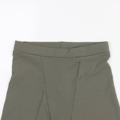 PRETTYLITTLETHING Womens Green Polyester Biker Shorts Size 10 L5 in Regular Pull On - Boxer