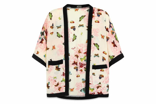 Womens UK Size M QED London Beige Kimono Blouse