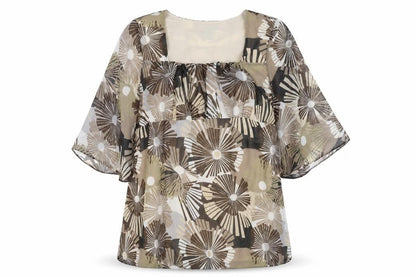 Womens UK Size 28 K&D Brown Tunic Blouse