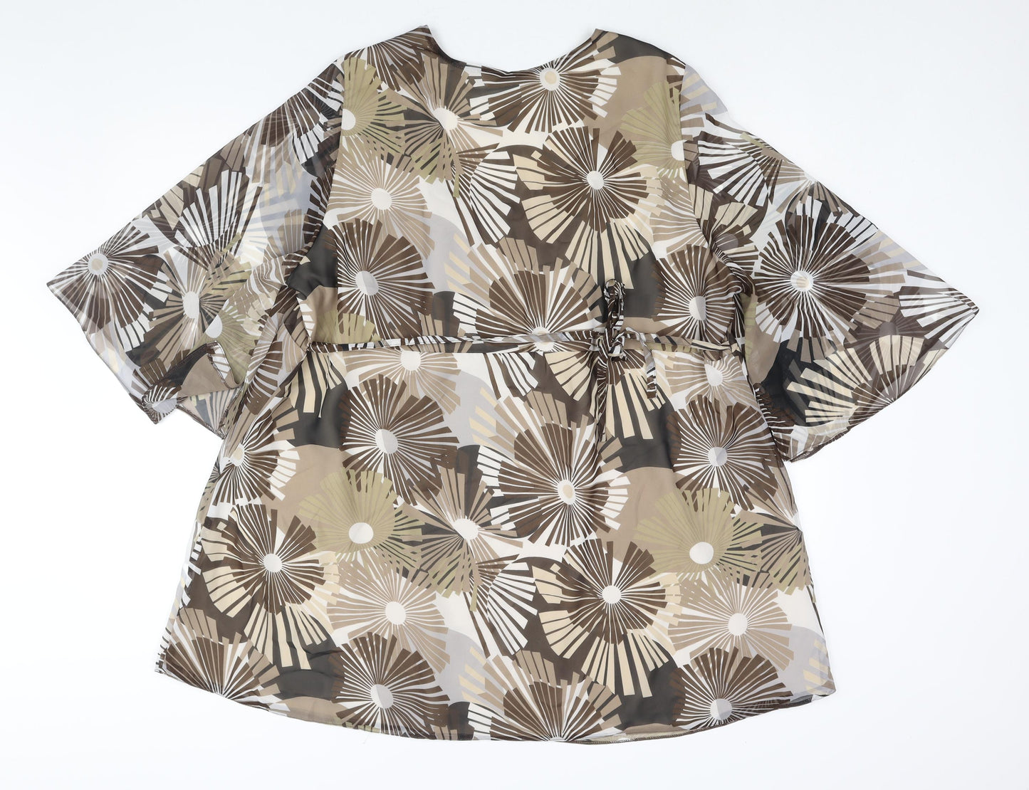 Womens UK Size 28 K&D Brown Tunic Blouse