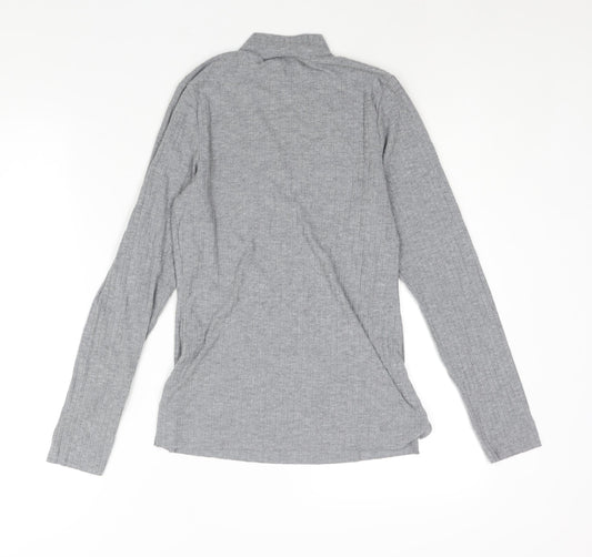Womens UK Size 10 River Island Grey Basic Blouse