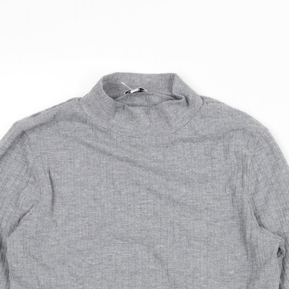 Womens UK Size 10 River Island Grey Basic Blouse