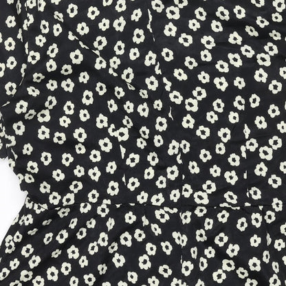 Poppy Lux Womens Black Geometric Polyester A-Line Size 16 Round Neck Zip - Floral Print