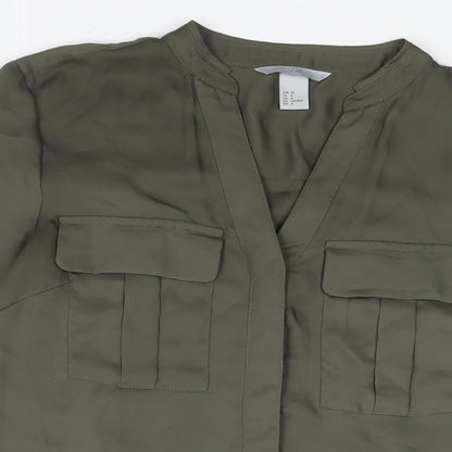 Womens UK Size 6 H&M Green Basic Blouse