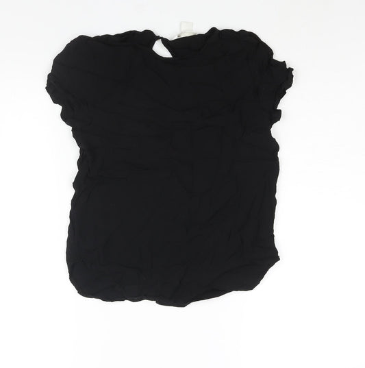 Womens UK Size 8 H&M Black Basic Blouse