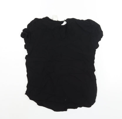 Womens UK Size 8 H&M Black Basic Blouse