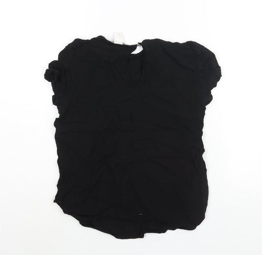 Womens UK Size 8 H&M Black Basic Blouse
