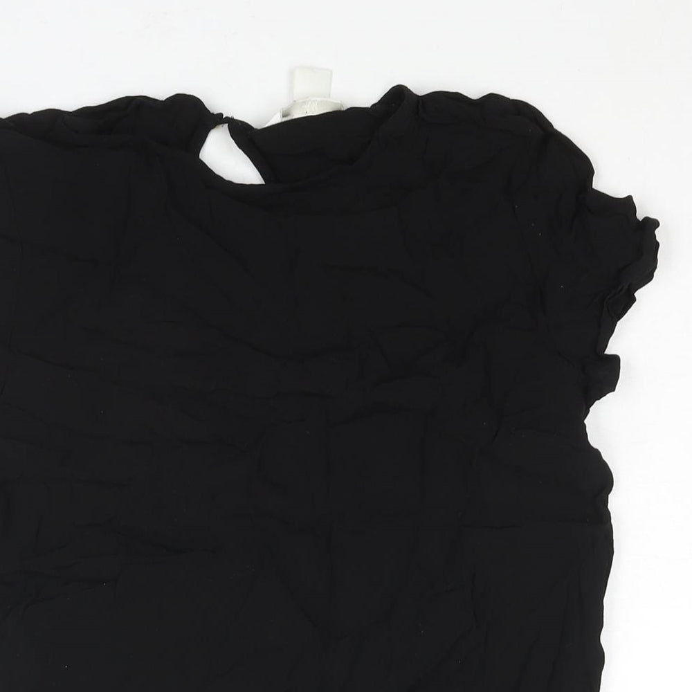 Womens UK Size 8 H&M Black Basic Blouse