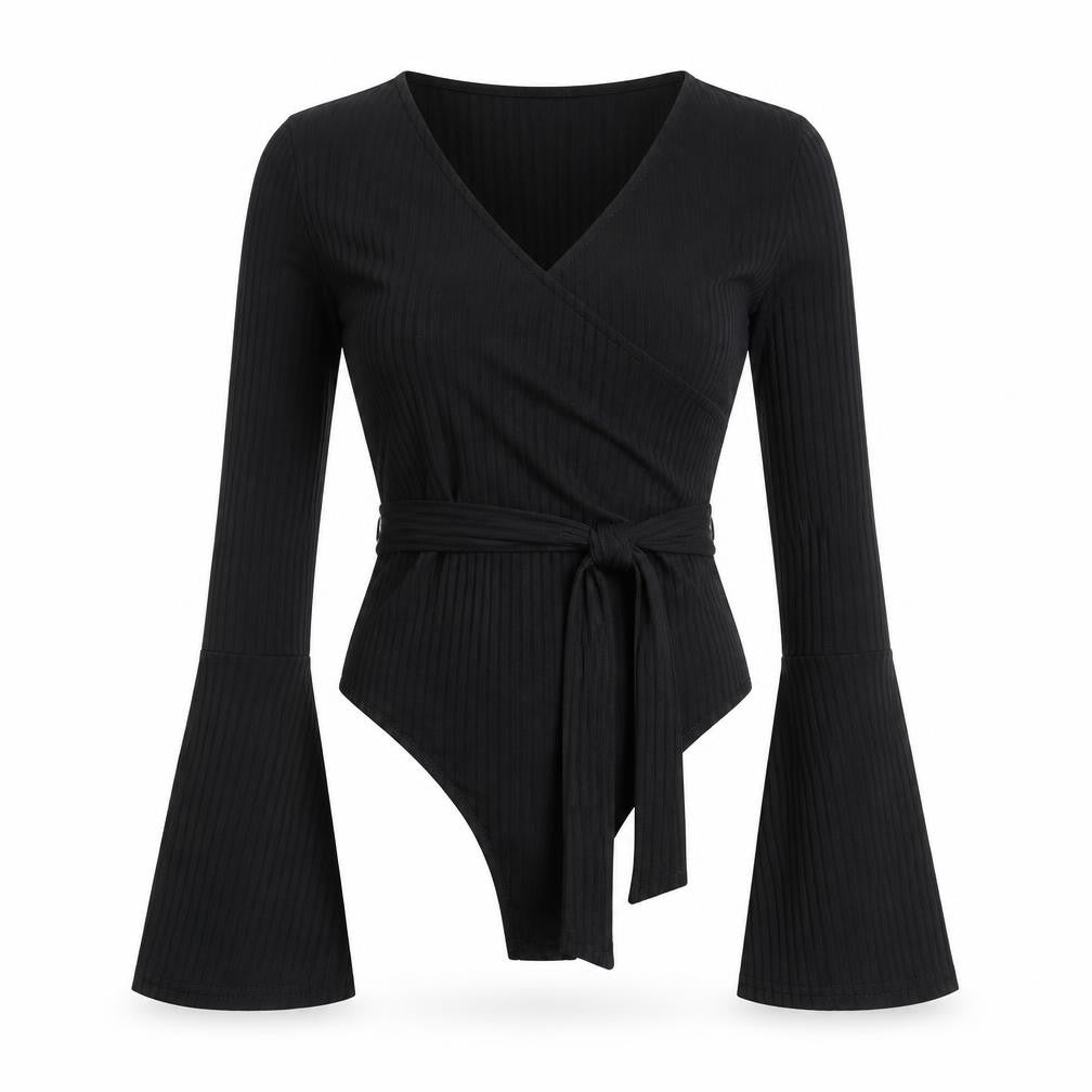 Womens UK Size 12 Boohoo One-Piece Black Bodysuit