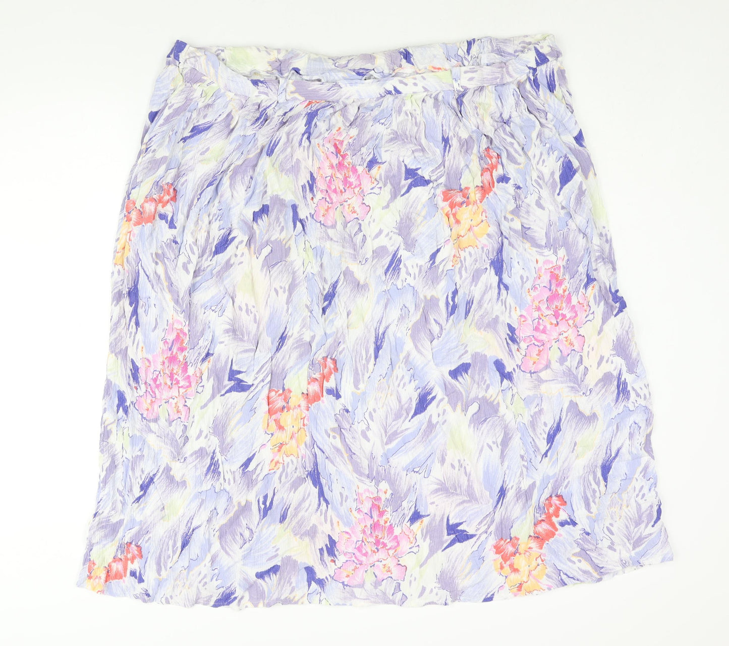 Profiles Womens Multicoloured Geometric Viscose Peasant Skirt Size 22 Zip - Floral Print