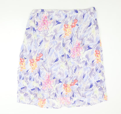 Profiles Womens Multicoloured Geometric Viscose Peasant Skirt Size 22 Zip - Floral Print