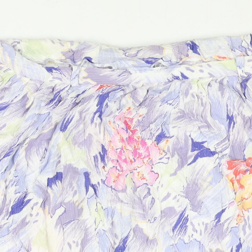 Profiles Womens Multicoloured Geometric Viscose Peasant Skirt Size 22 Zip - Floral Print