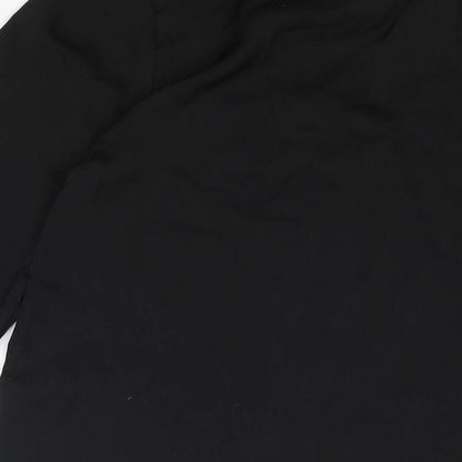 New Look Womens Black Polyester Basic Blouse Size 8 V-Neck - Bow