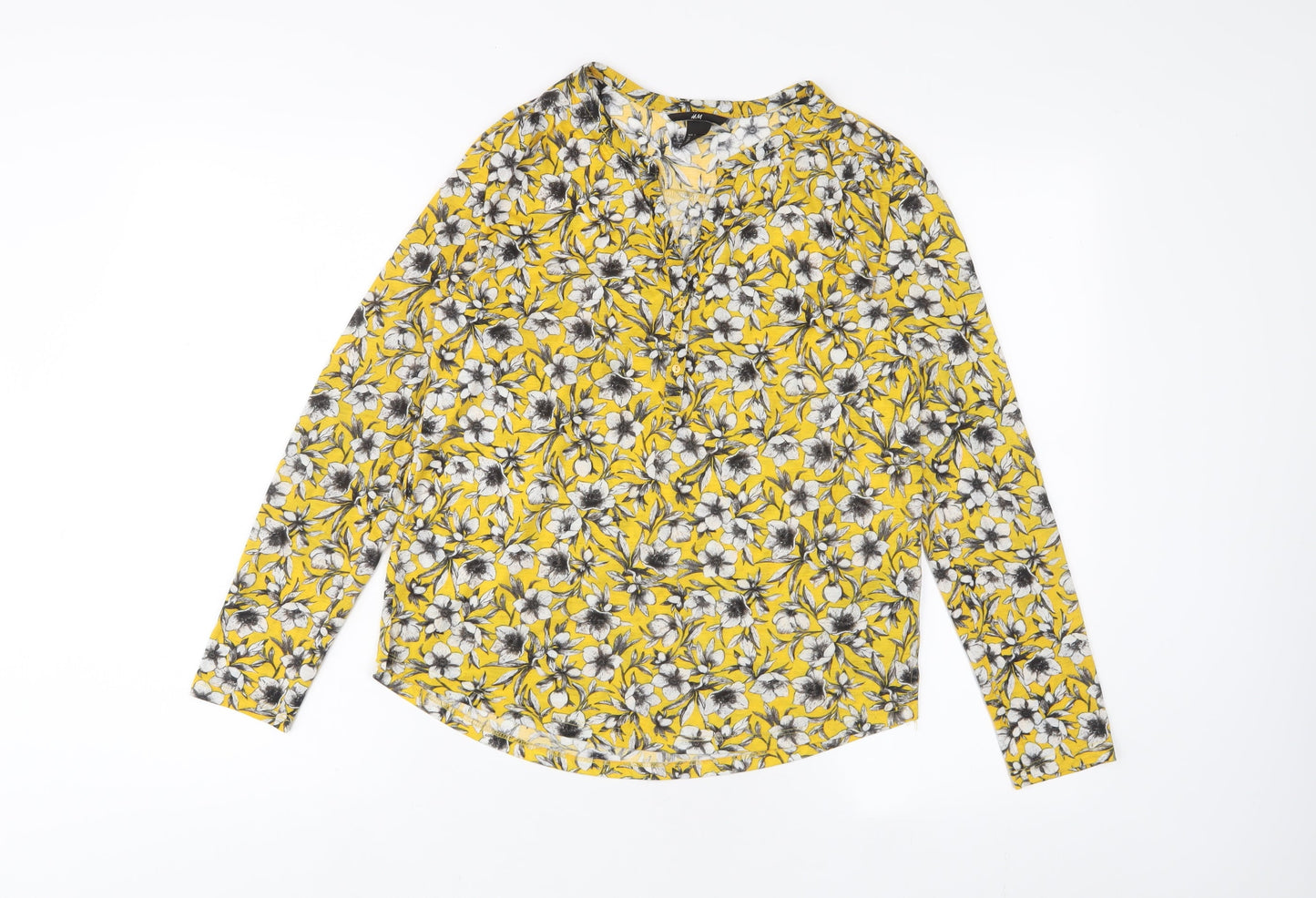 Womens UK Size XS H&M Yellow Basic T-Shirt