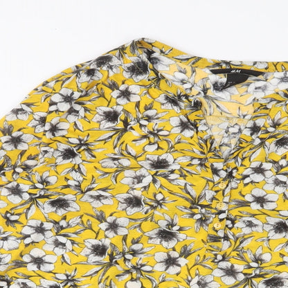 Womens UK Size XS H&M Yellow Basic T-Shirt