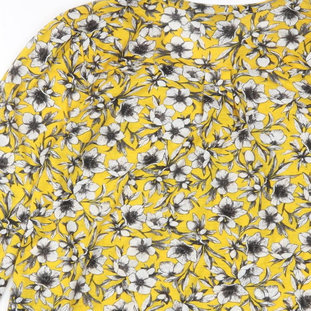 Womens UK Size XS H&M Yellow Basic T-Shirt