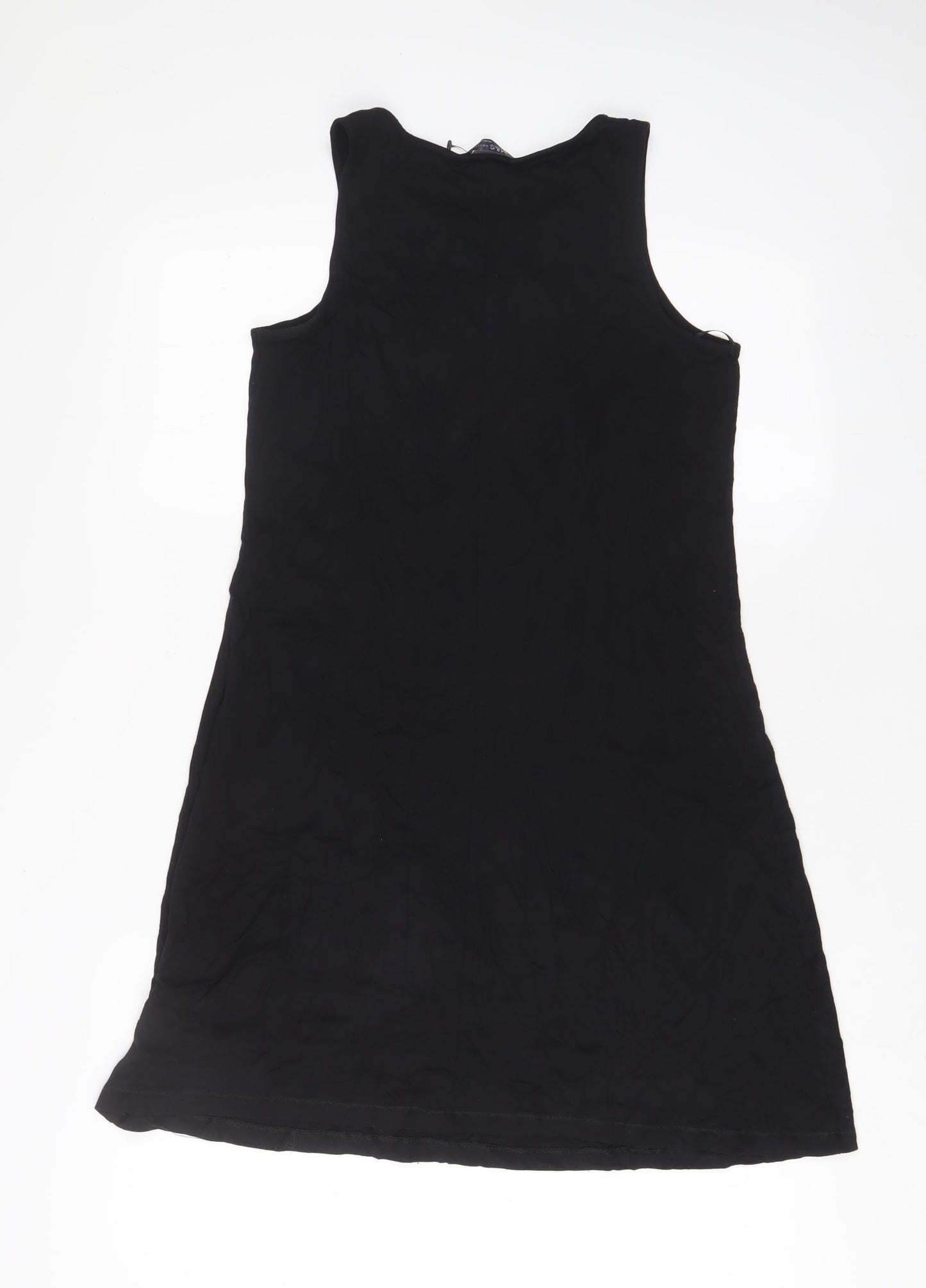 Marks and Spencer Womens Black Viscose A-Line Size 8 Boat Neck Pullover