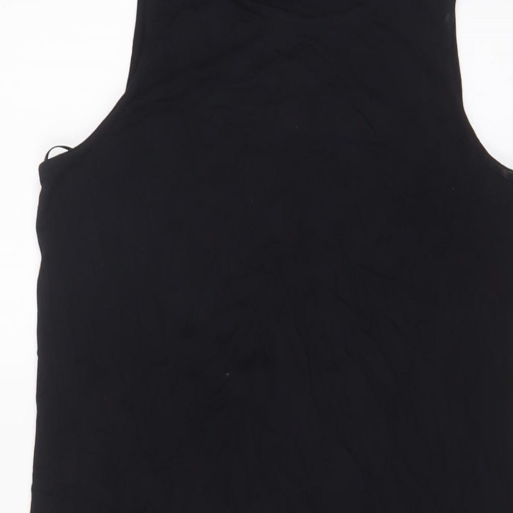 Marks and Spencer Womens Black Viscose A-Line Size 8 Boat Neck Pullover