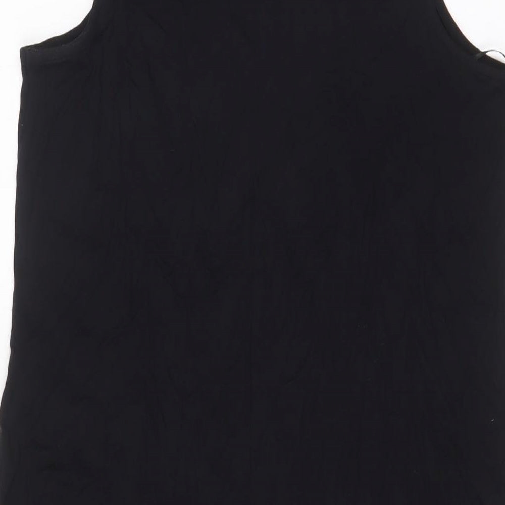 Marks and Spencer Womens Black Viscose A-Line Size 8 Boat Neck Pullover