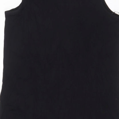 Marks and Spencer Womens Black Viscose A-Line Size 8 Boat Neck Pullover