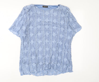 Womens UK Size 2XL Michael Gold Blue Basic T-Shirt