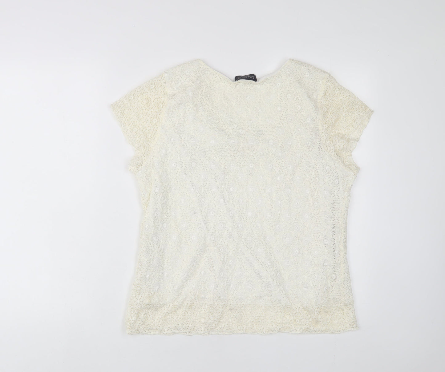 Womens UK Size XL Saloos Ivory Basic T-Shirt