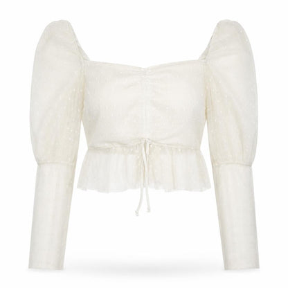 Womens UK Size 12 Boohoo White Cropped Blouse