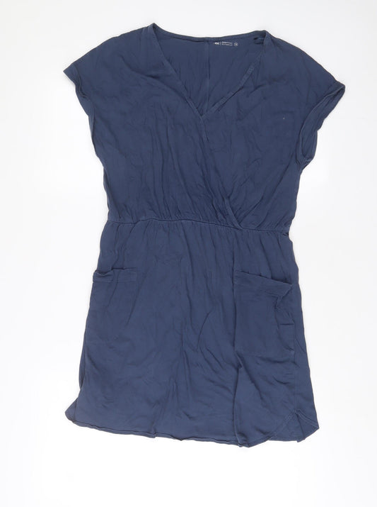 NEXT Womens Blue Cotton A-Line Size 14 V-Neck Pullover