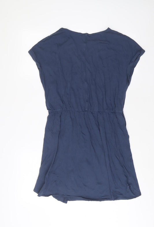 NEXT Womens Blue Cotton A-Line Size 14 V-Neck Pullover