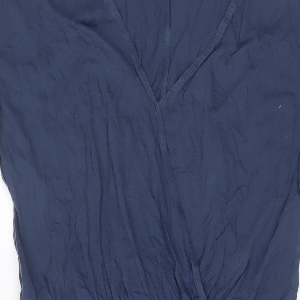 NEXT Womens Blue Cotton A-Line Size 14 V-Neck Pullover