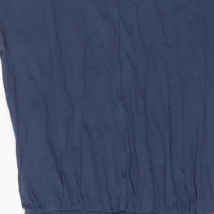 NEXT Womens Blue Cotton A-Line Size 14 V-Neck Pullover