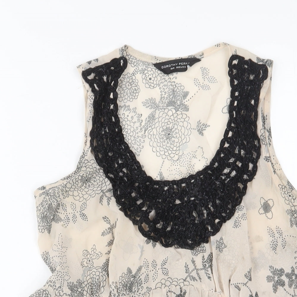 Womens UK Size 8 Dorothy Perkins Beige Basic Tank
