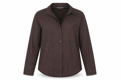 Womens UK Size M Sandwich Brown Basic Button-Up