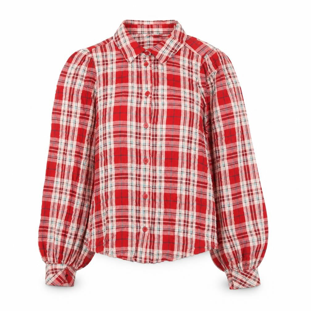 Womens UK Size S Monki Red Basic Button-Up