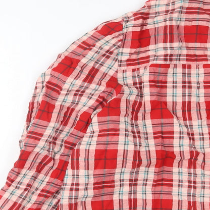 Womens UK Size S Monki Red Basic Button-Up