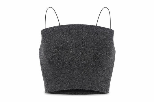 Womens UK Size S H&M Silver Cropped Tank