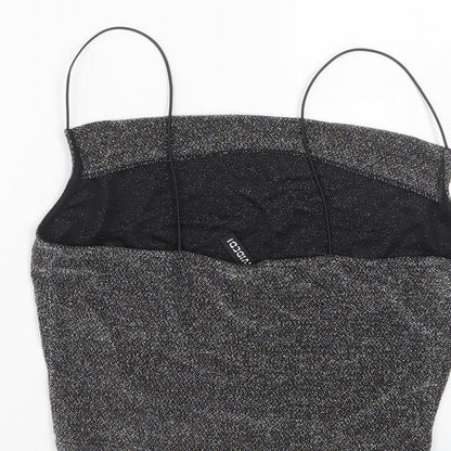 Womens UK Size S H&M Silver Cropped Tank