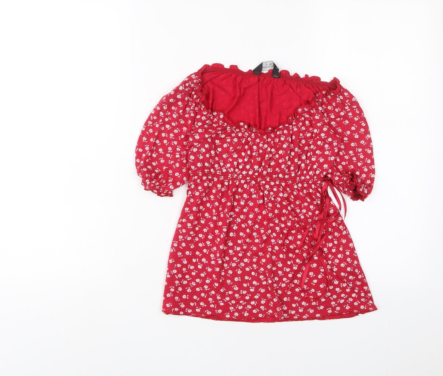 Womens UK Size 10 Dorothy Perkins Red Basic T-Shirt