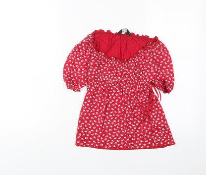 Womens UK Size 10 Dorothy Perkins Red Basic T-Shirt