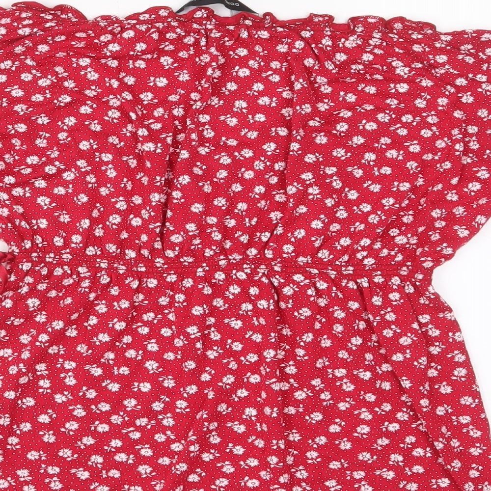Womens UK Size 10 Dorothy Perkins Red Basic T-Shirt