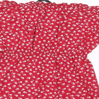 Womens UK Size 10 Dorothy Perkins Red Basic T-Shirt