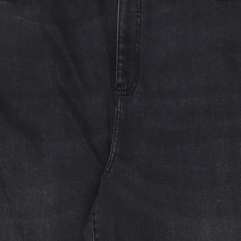 Per Una Womens Grey Cotton Mom Jeans Size 20 L28 in Regular Zip