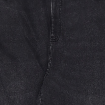 Per Una Womens Grey Cotton Mom Jeans Size 20 L28 in Regular Zip