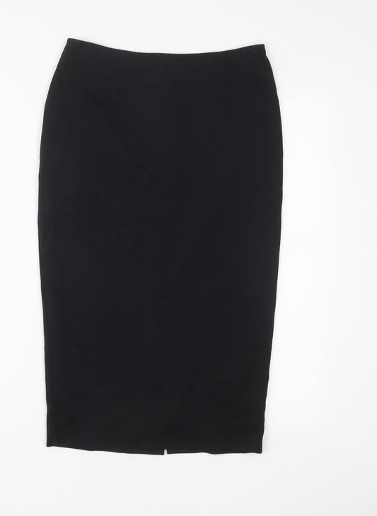 Limited Collection Womens Black Viscose A-Line Skirt Size 6 Zip