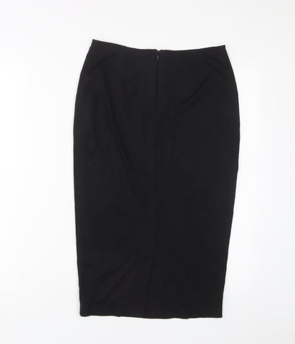 Limited Collection Womens Black Viscose A-Line Skirt Size 6 Zip