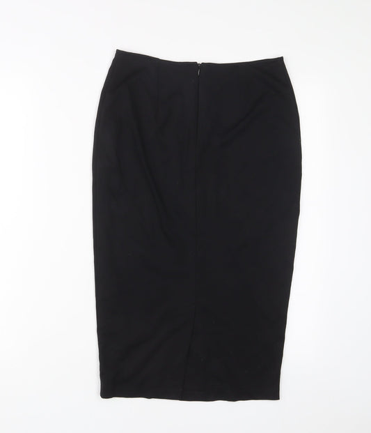 Limited Collection Womens Black Viscose A-Line Skirt Size 6 Zip